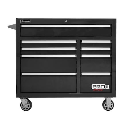 Homak 41in Pro 2  9-Drawer Roller Cabinet - Black BK04041092